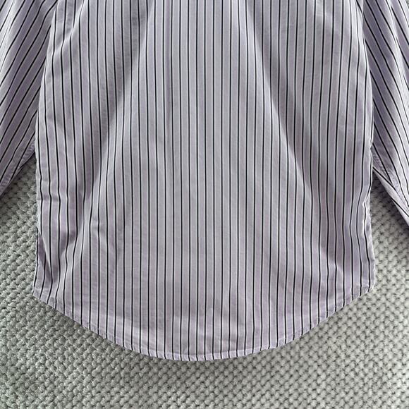 J Crew Top Women 2 Lavender Striped Cotton Garcon Classic Fit Button Front Shirt - Picture 8 of 12